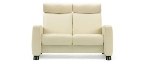 arion 2 seater leather high back sofa chair