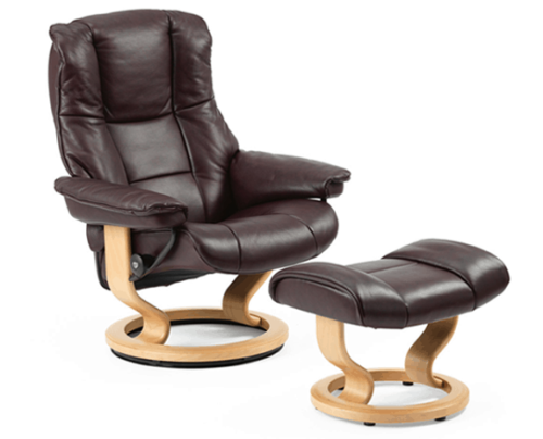 Stressless Kensington leather recliner and ottoman