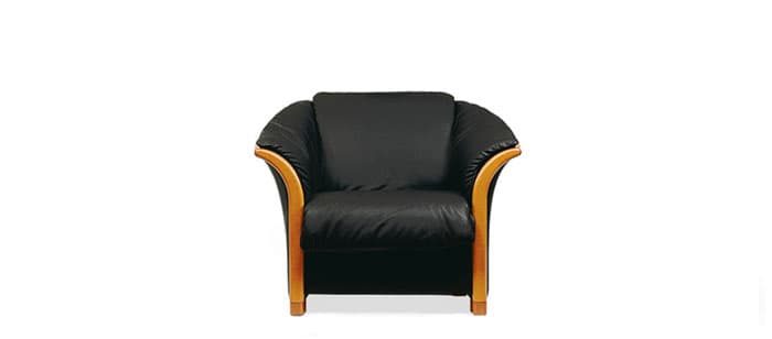 Ekornes Manhattan stationary leather 1 seater sofa chair