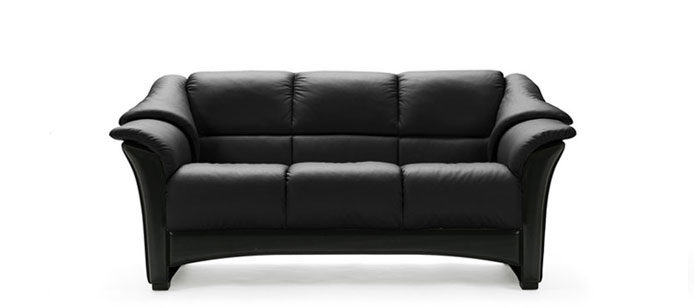 Ekornes Oslo stationary leather 3 seater sofa