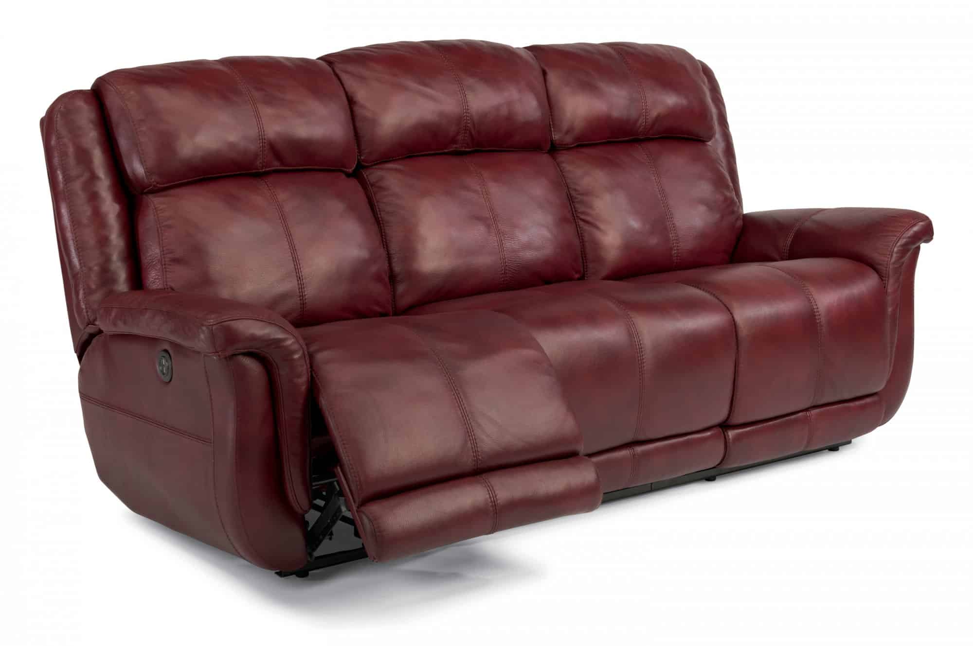 flexsteel archer leather sofa
